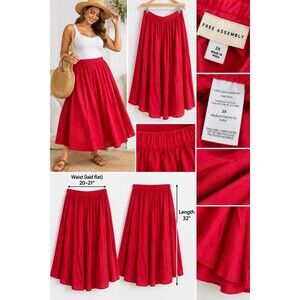 Free Assembly Cream White Knit Flare Mini Skirt Plus Size 2X Skirt Elstic Waist
